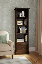 LAURA ASHLEY Garrat | 2-Drawer Single Bookcase | Dark Chestnut | Birch