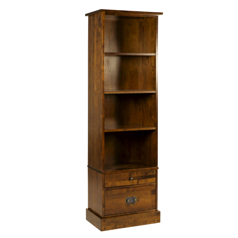 LAURA ASHLEY Garrat | 2-Drawer Single Bookcase | Dark Chestnut | Birch