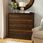 LAURA ASHLEY Garrat | 2+3-Drawer Chest of Drawers | Dark Chestnut | Birch