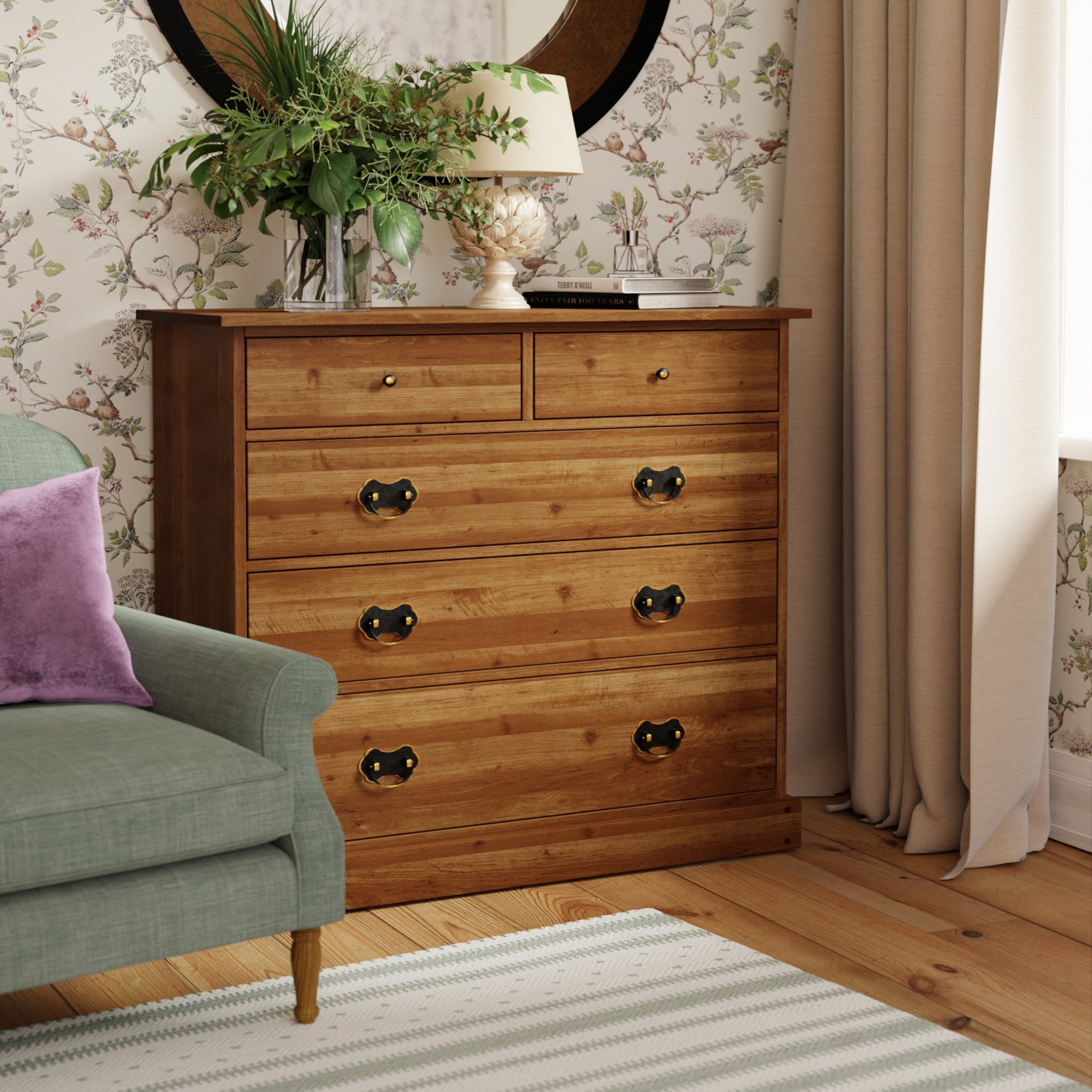 LAURA ASHLEY Garrat | 2+3-Drawer Chest of Drawers | Honey | Birch