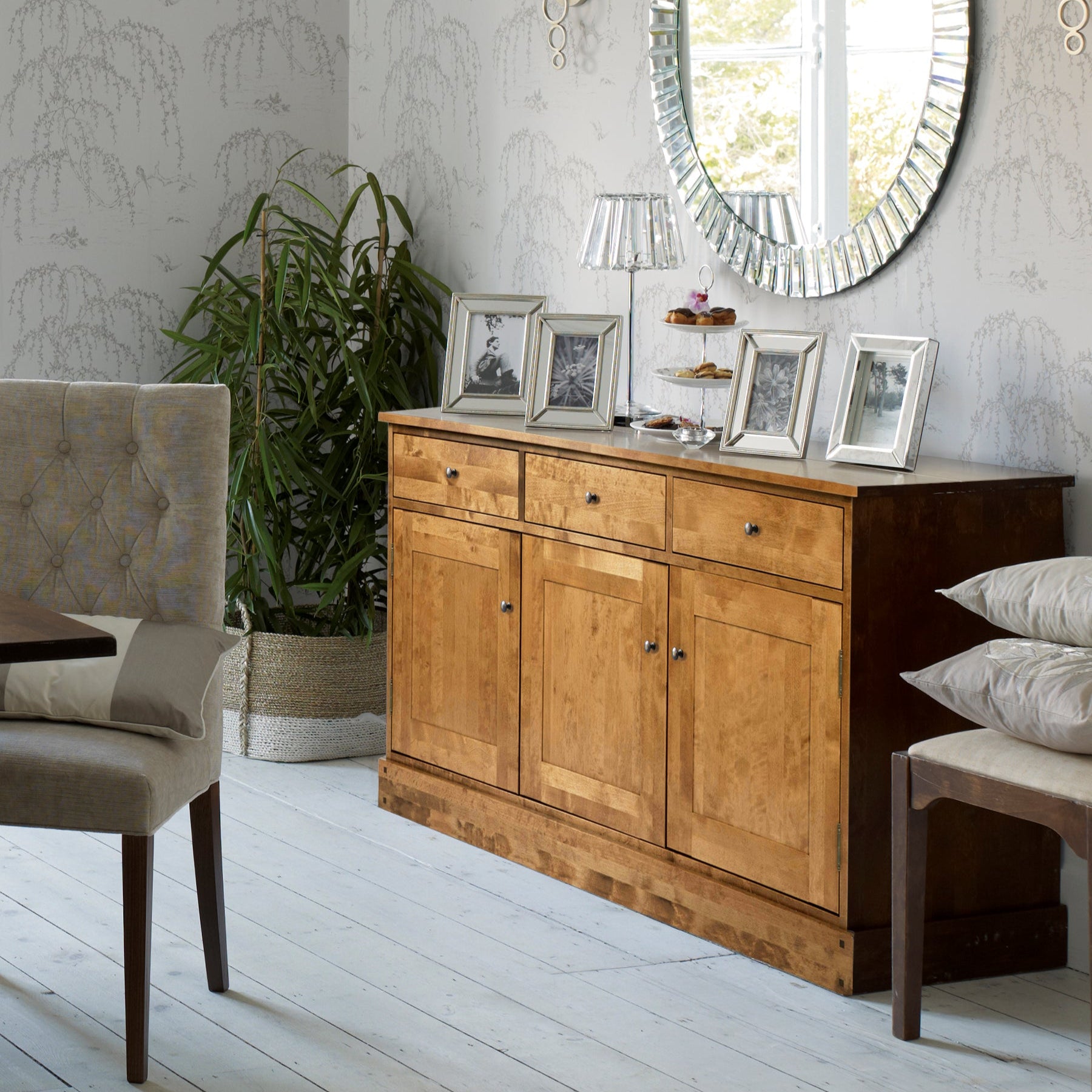 LAURA ASHLEY Garrat | 3-Door 3-Drawer Sideboard | Honey | Birch