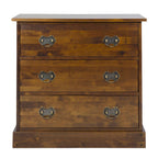 LAURA ASHLEY Garrat | 3-Drawer Chest of Drawers | Dark Chestnut | Birch