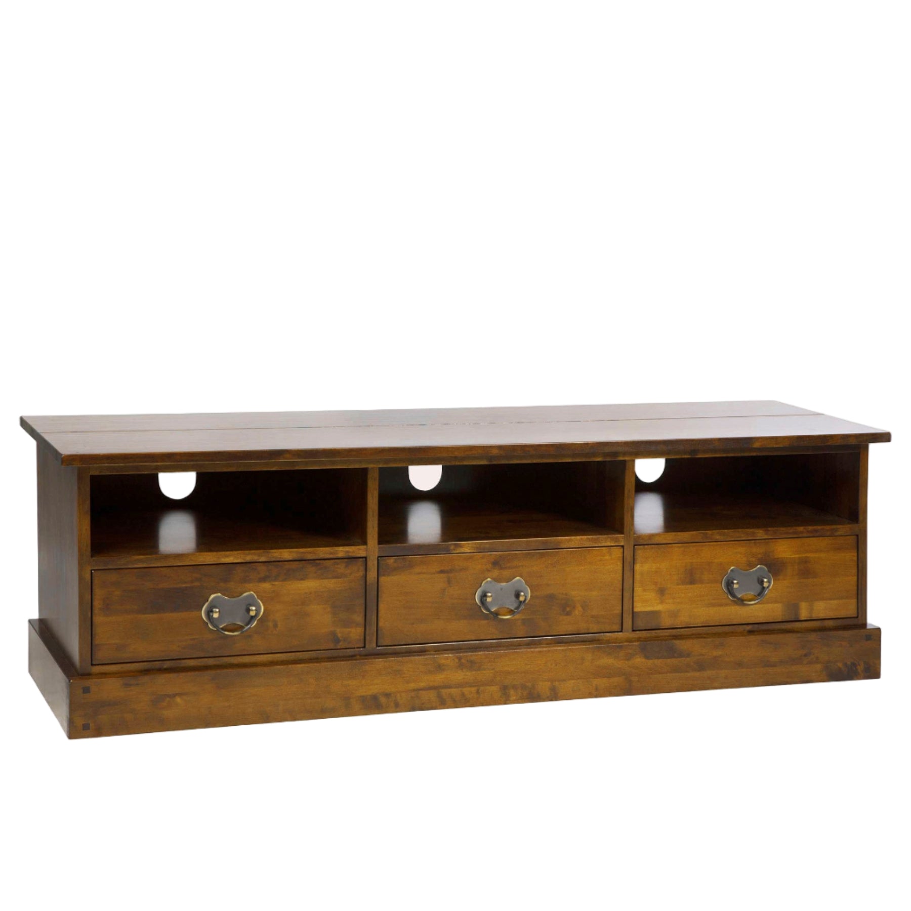 LAURA ASHLEY Garrat | 3-Drawer Wide TV Unit | Honey | Dark Chestnut