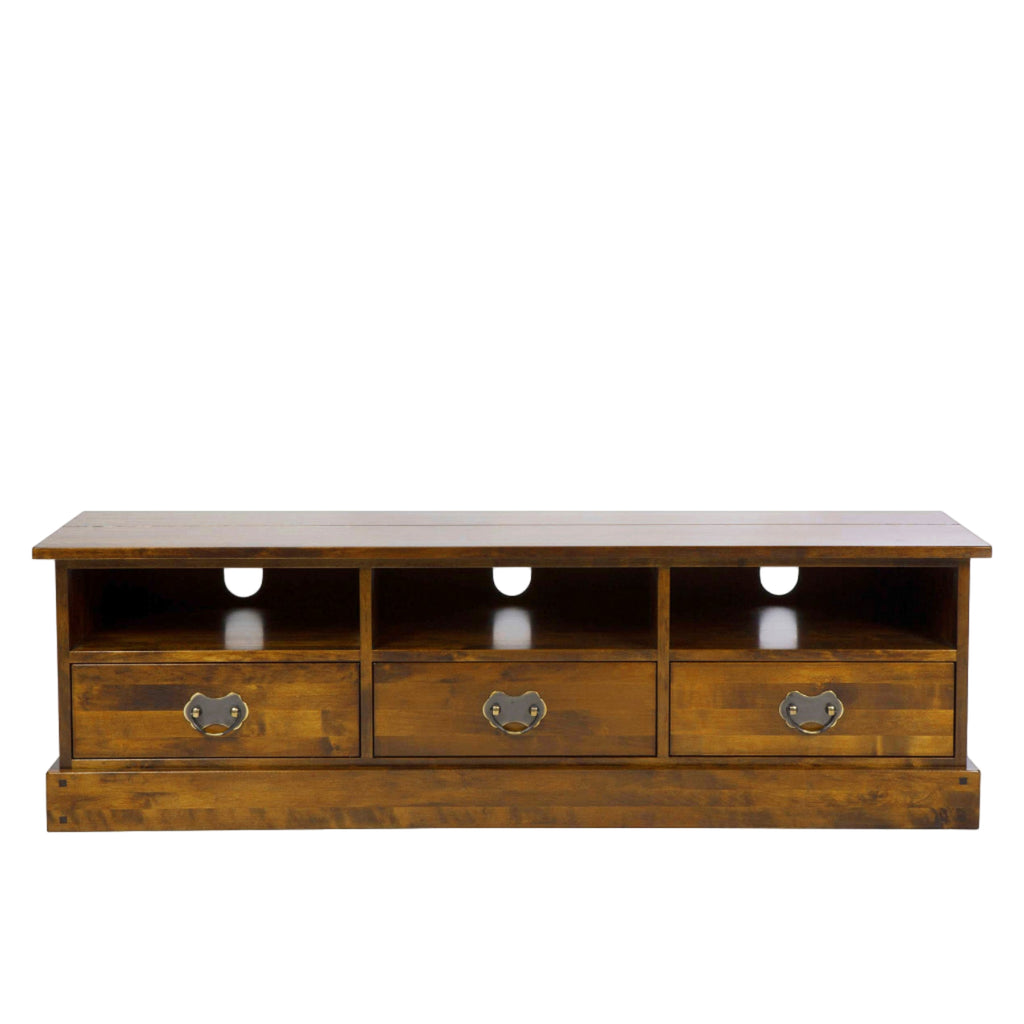 LAURA ASHLEY Garrat | 3-Drawer Wide TV Unit | Honey | Dark Chestnut