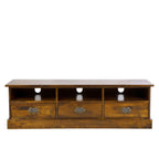 LAURA ASHLEY Garrat | 3-Drawer Wide TV Unit | Honey | Dark Chestnut