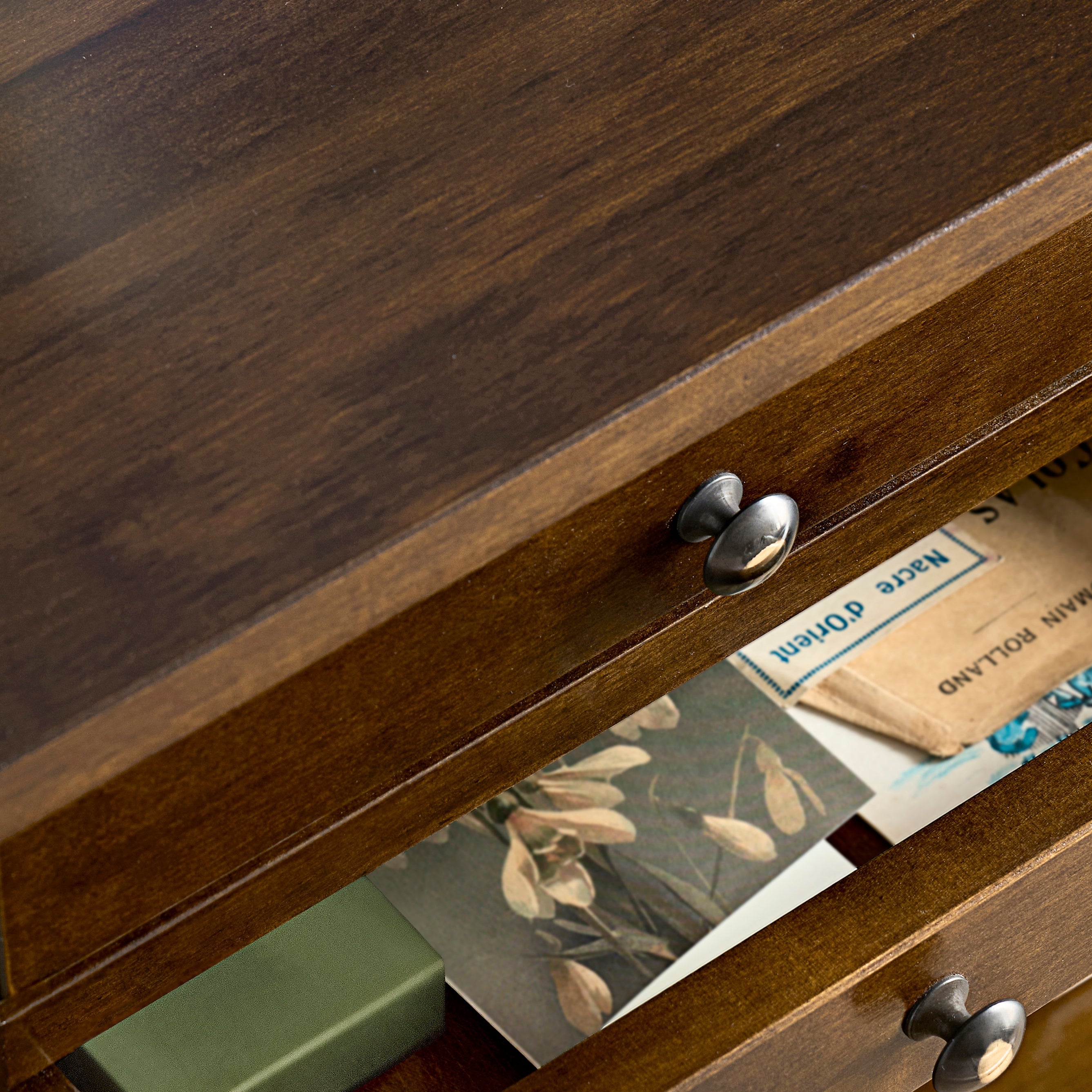 LAURA ASHLEY Garrat | 4-Drawer Console Table | Dark Chestnut | Birch