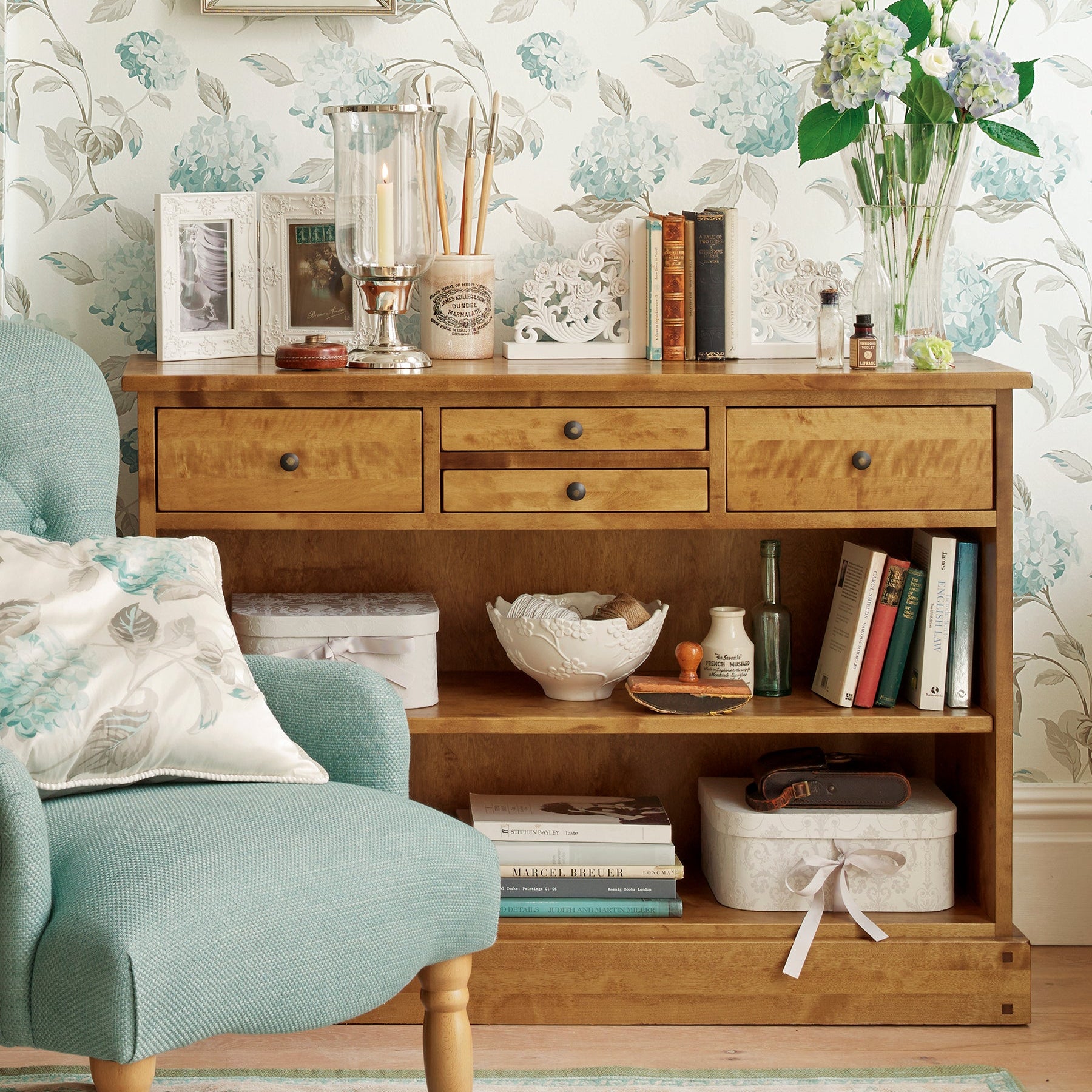 LAURA ASHLEY Garrat | 4-Drawer Console Table | Honey | Birch
