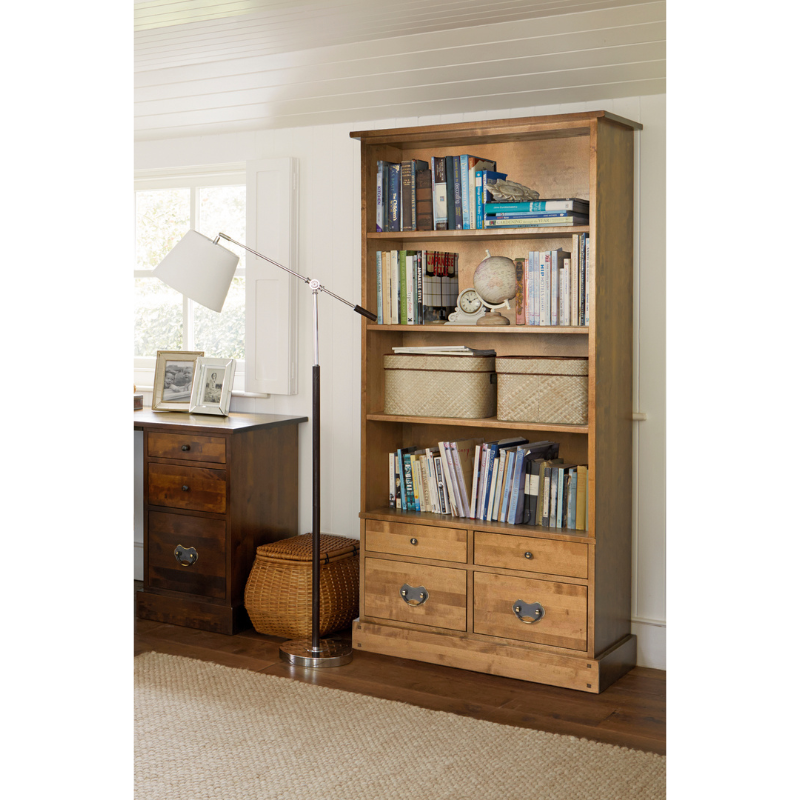 LAURA ASHLEY Garrat | 4-Drawer Single Bookcase | Honey | Birch
