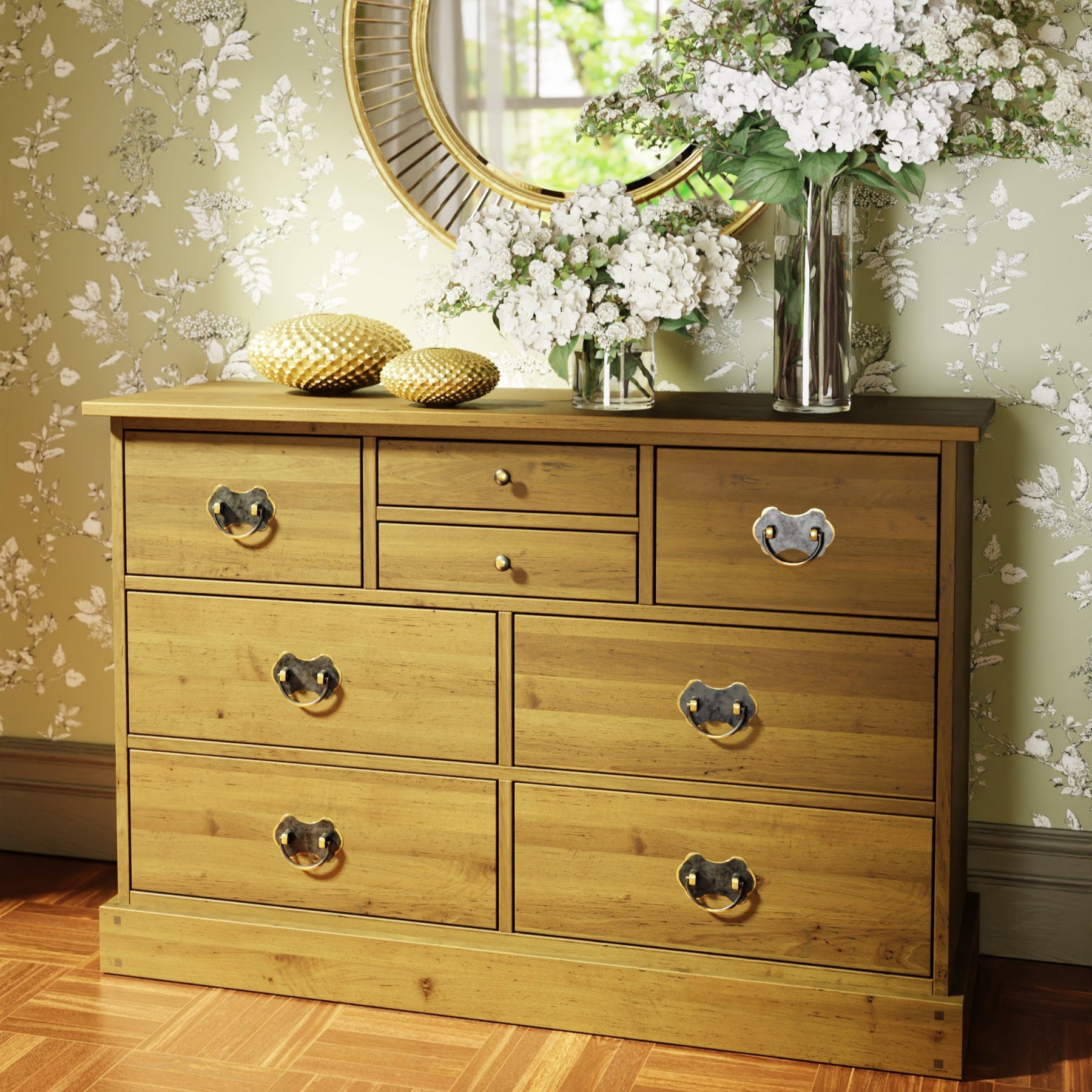 LAURA ASHLEY Garrat | 4+4 Drawer Chest of Drawers | Honey | Birch
