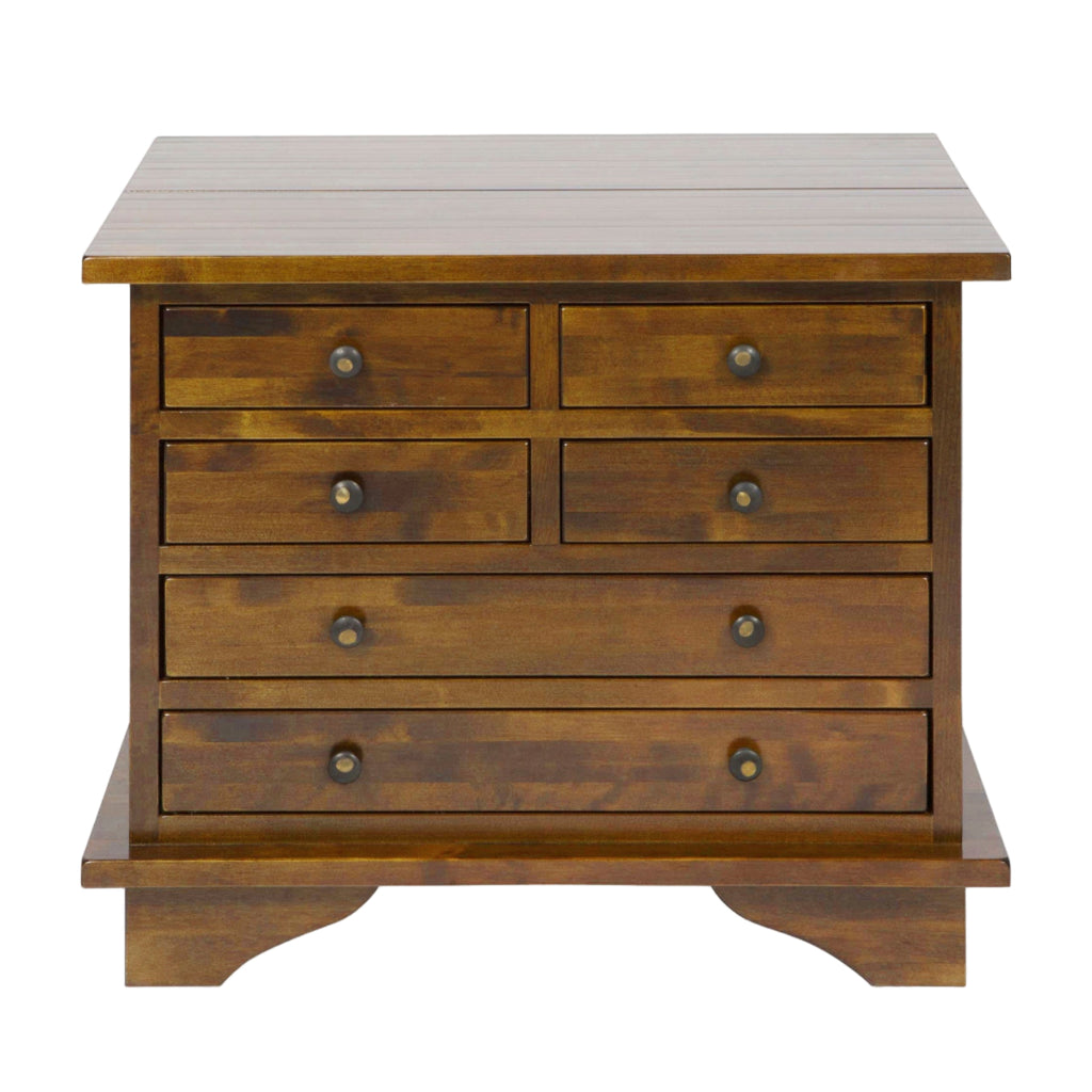 LAURA ASHLEY Garrat | 6-Drawer Side Table | Dark Chestnut | Birch