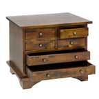 LAURA ASHLEY Garrat | 6-Drawer Side Table | Dark Chestnut | Birch