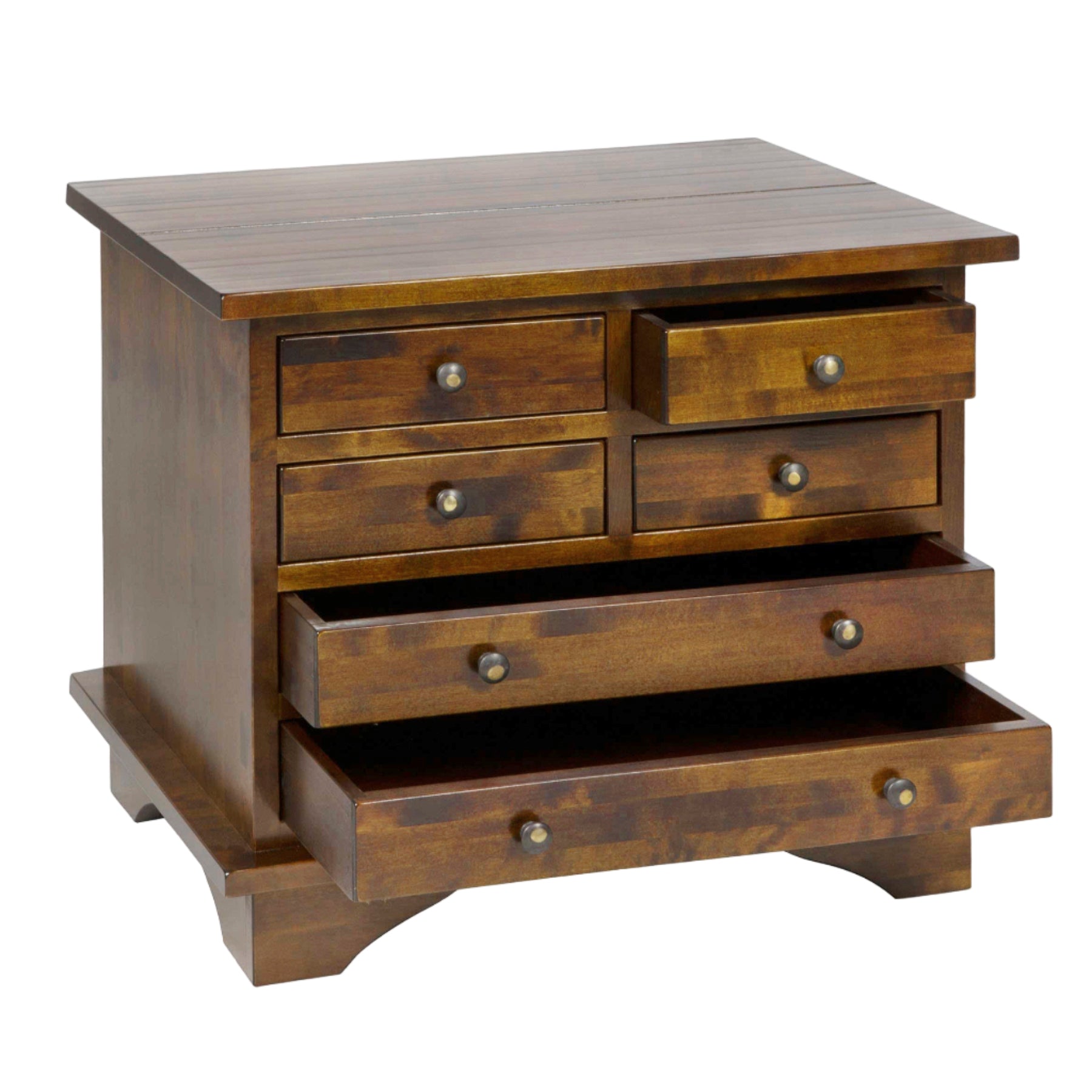 LAURA ASHLEY Garrat | 6-Drawer Side Table | Dark Chestnut | Birch