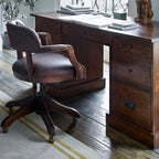 LAURA ASHLEY Garrat | 7-Drawer Desk | Dark Chestnut | Birch