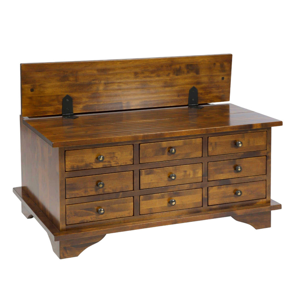 LAURA ASHLEY Garrat | 9-Drawer Coffee Table | Dark Chestnut | Birch