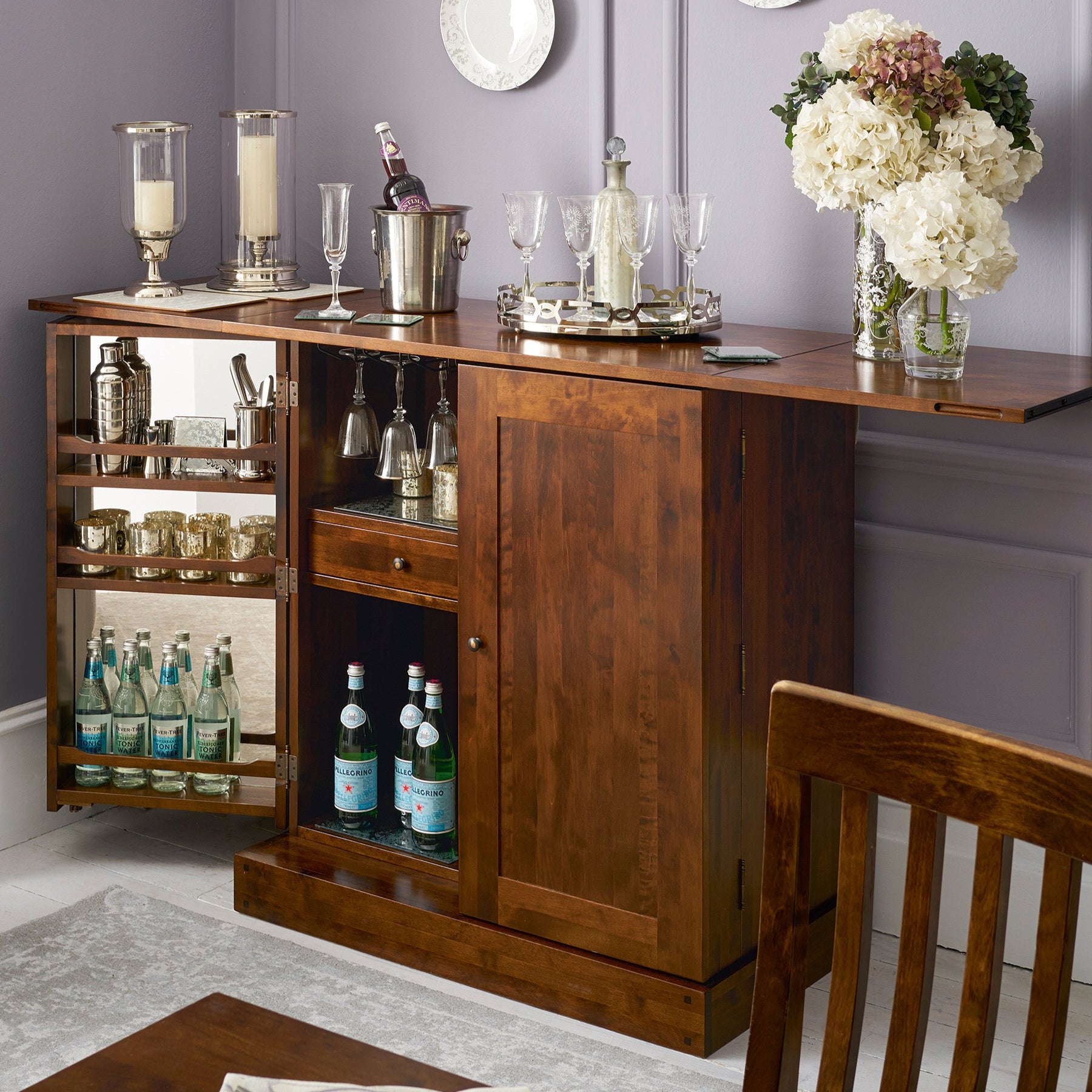 LAURA ASHLEY Garrat | Drinks Cabinet | Dark Chestnut | Birch