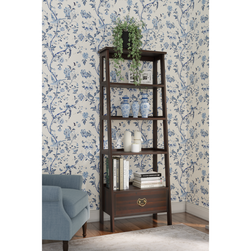 LAURA ASHLEY Garrat | Ladder Shelving Unit | Dark Chestnut | Birch