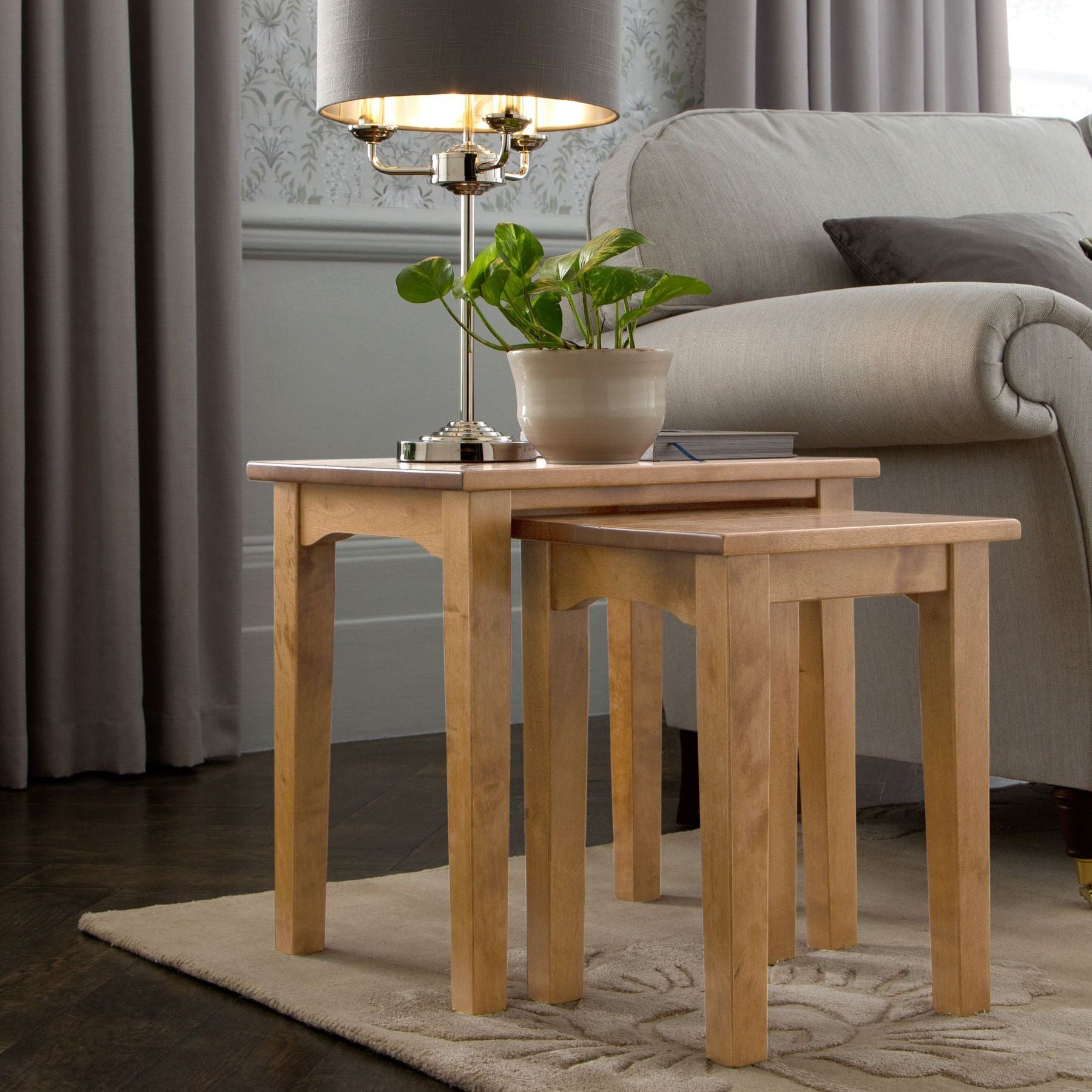 LAURA ASHLEY Garrat | Nest of 2 Tables | Honey | Birch