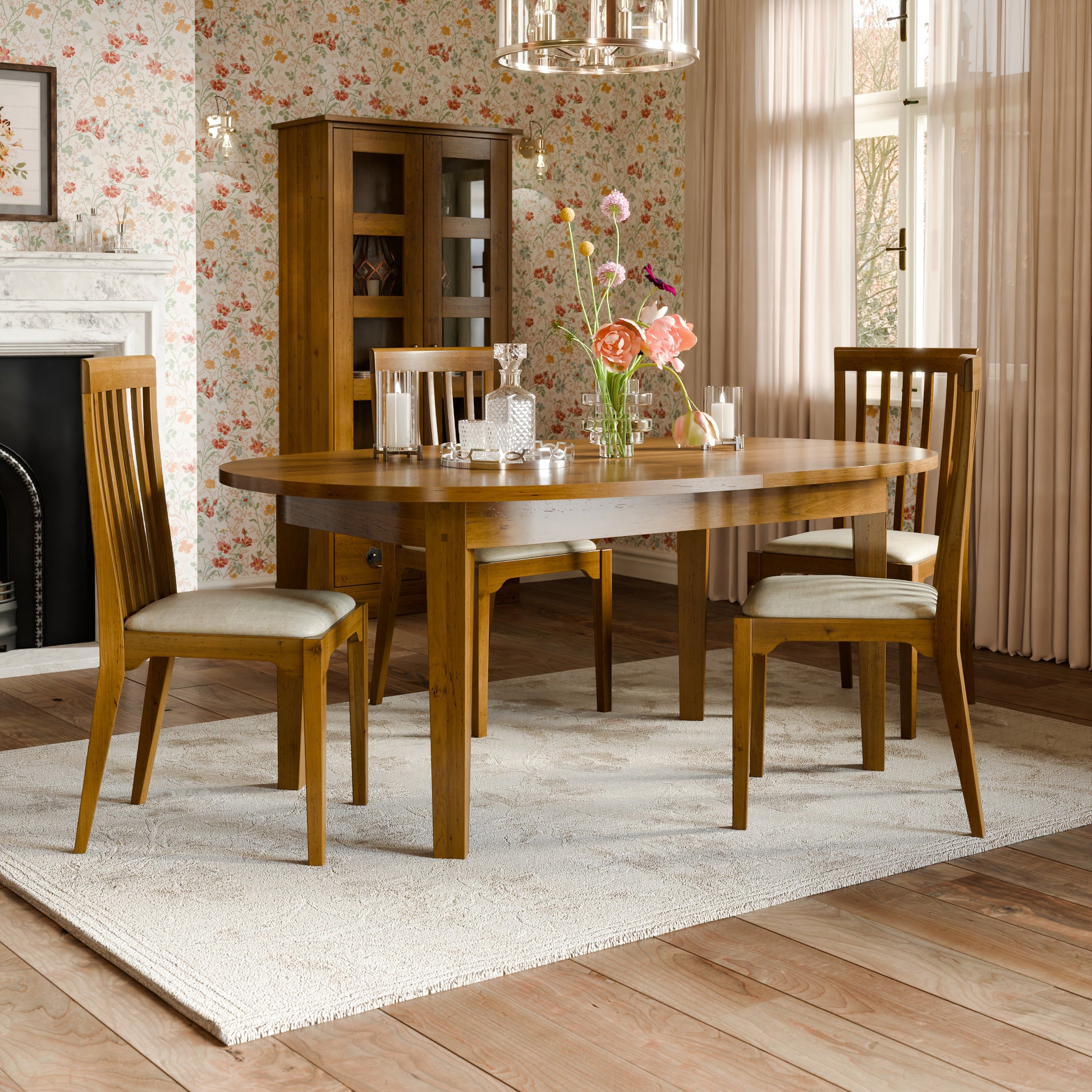 LAURA ASHLEY Garrat | Oval Extending Dining Table | Honey | Birch