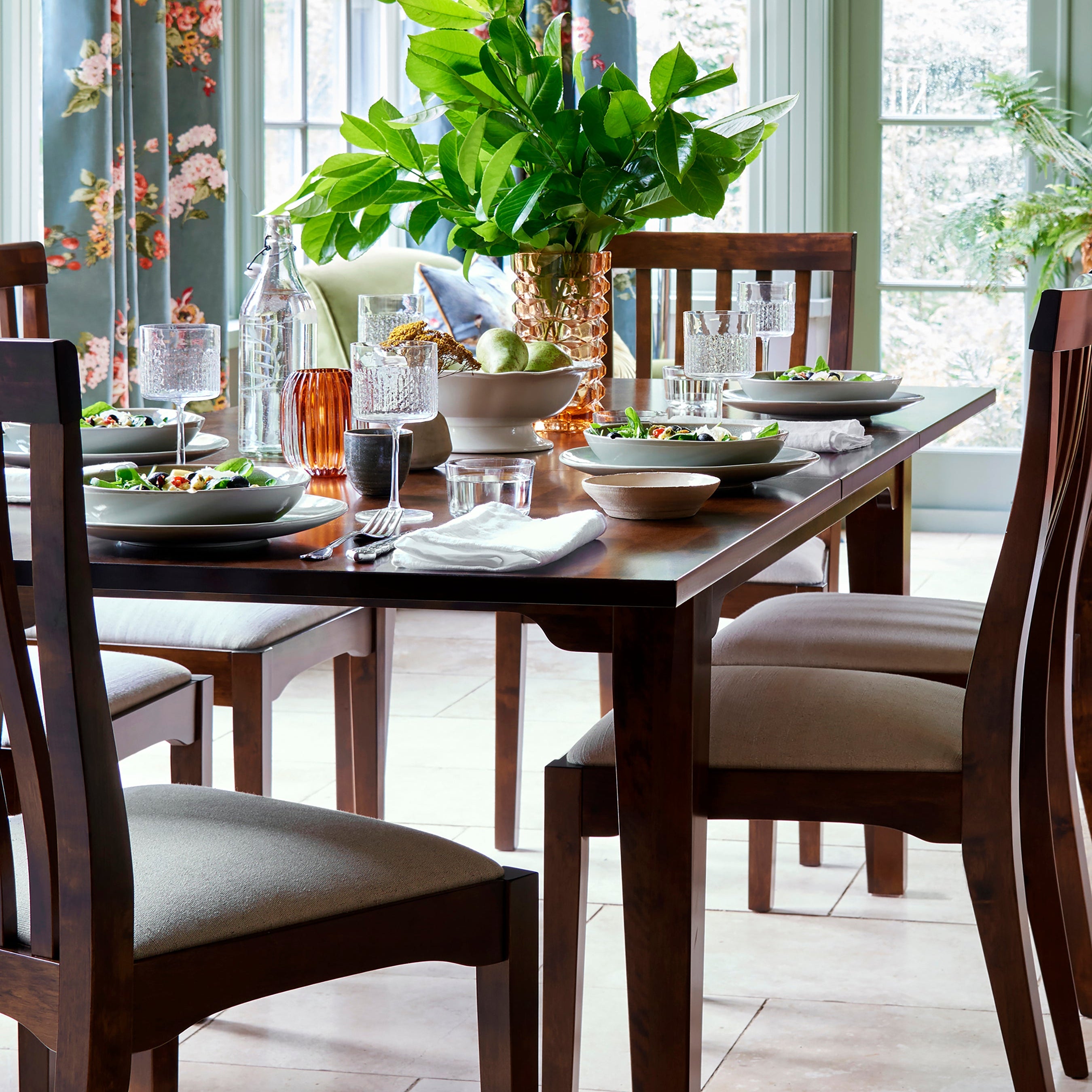 LAURA ASHLEY Garrat | Rectangular Extending Dining Table | Dark Chestnut | Birch