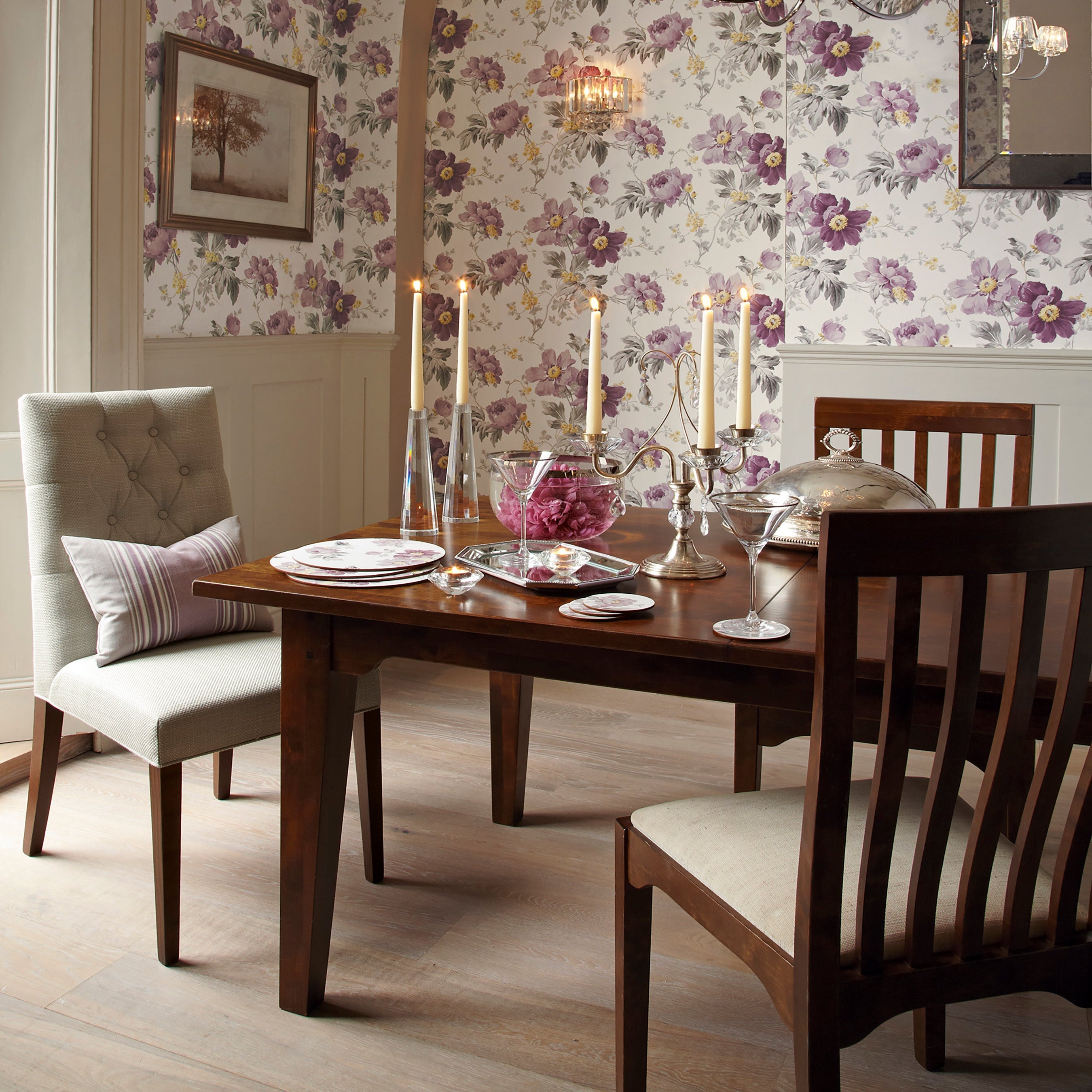 LAURA ASHLEY Garrat | Rectangular Extending Dining Table | Dark Chestnut | Birch