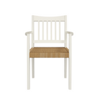 LAURA ASHLEY Llanbister | Satin White Carver Chair | Wood and Rope