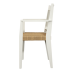 LAURA ASHLEY Llanbister | Satin White Carver Chair | Wood and Rope