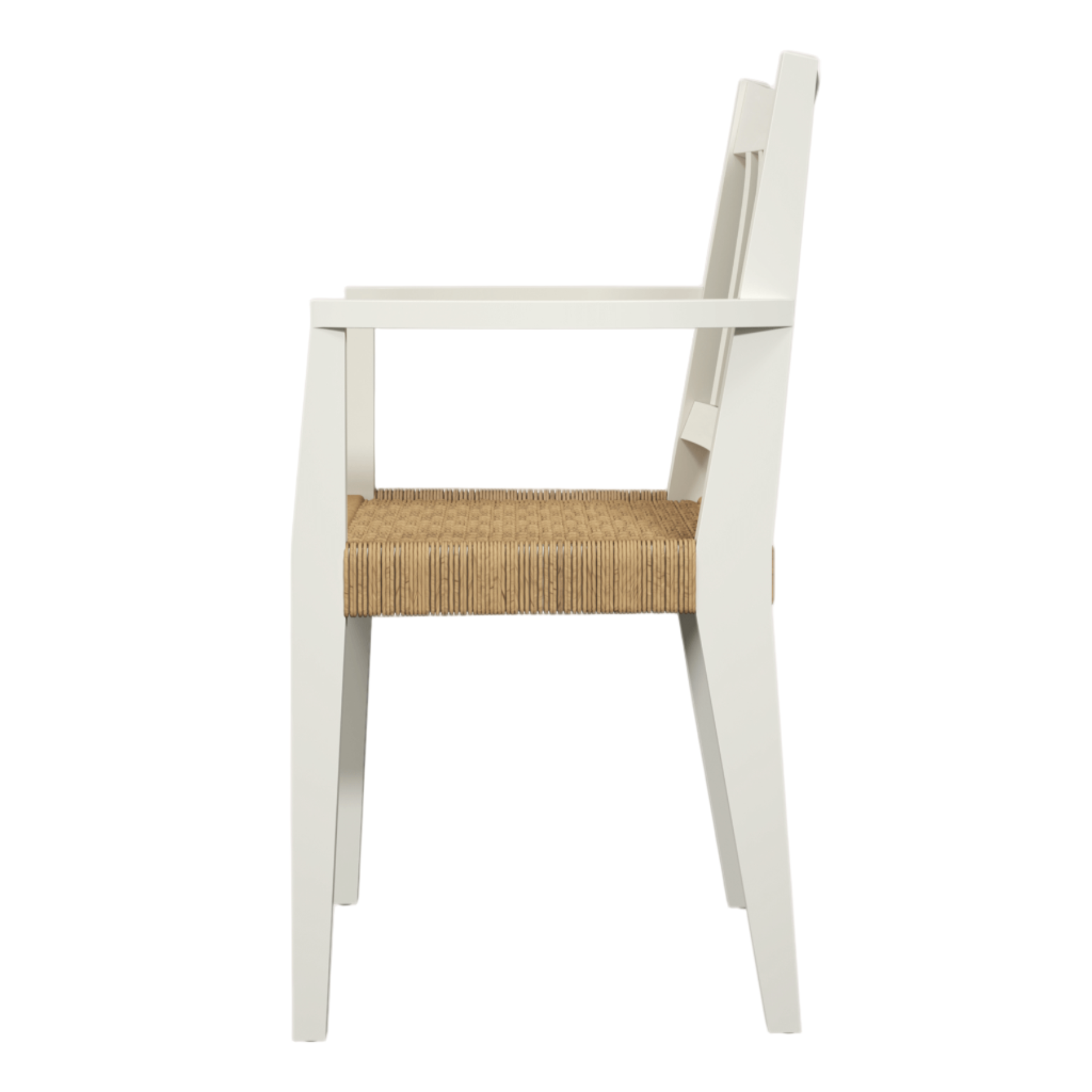 LAURA ASHLEY Llanbister | Satin White Carver Chair | Wood and Rope