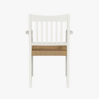 LAURA ASHLEY Llanbister | Satin White Carver Chair | Wood and Rope