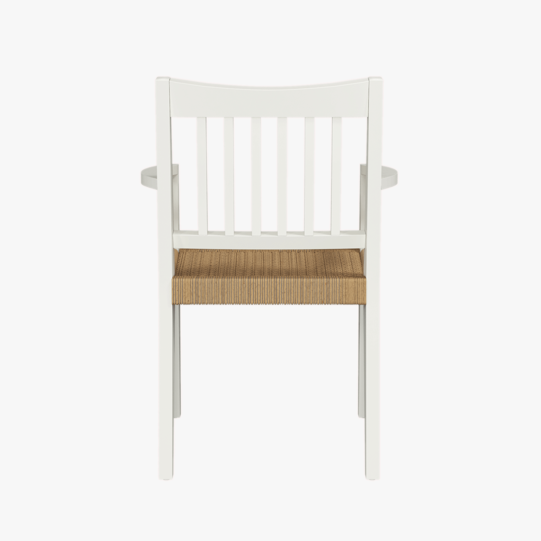 LAURA ASHLEY Llanbister | Satin White Carver Chair | Wood and Rope
