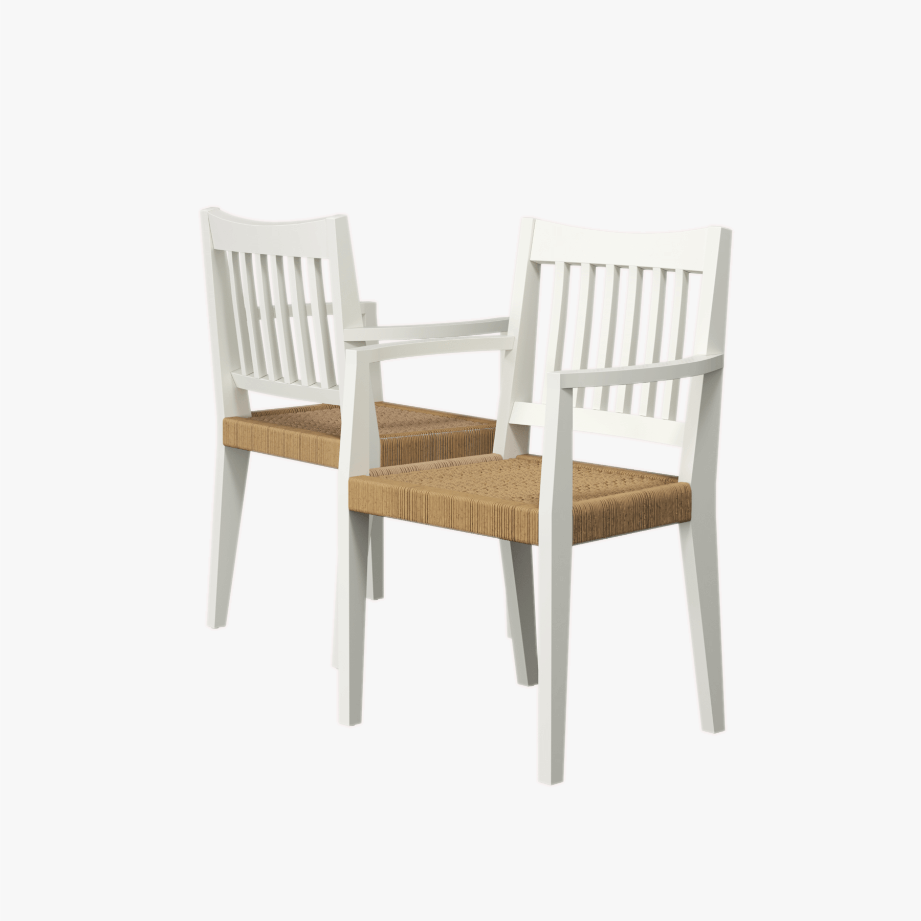 LAURA ASHLEY Llanbister | Satin White Carver Chair | Wood and Rope