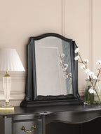 LAURA ASHLEY Montpellier Black Dressing Table Mirror in Solid Wood, 60 x 55 x 12 cm