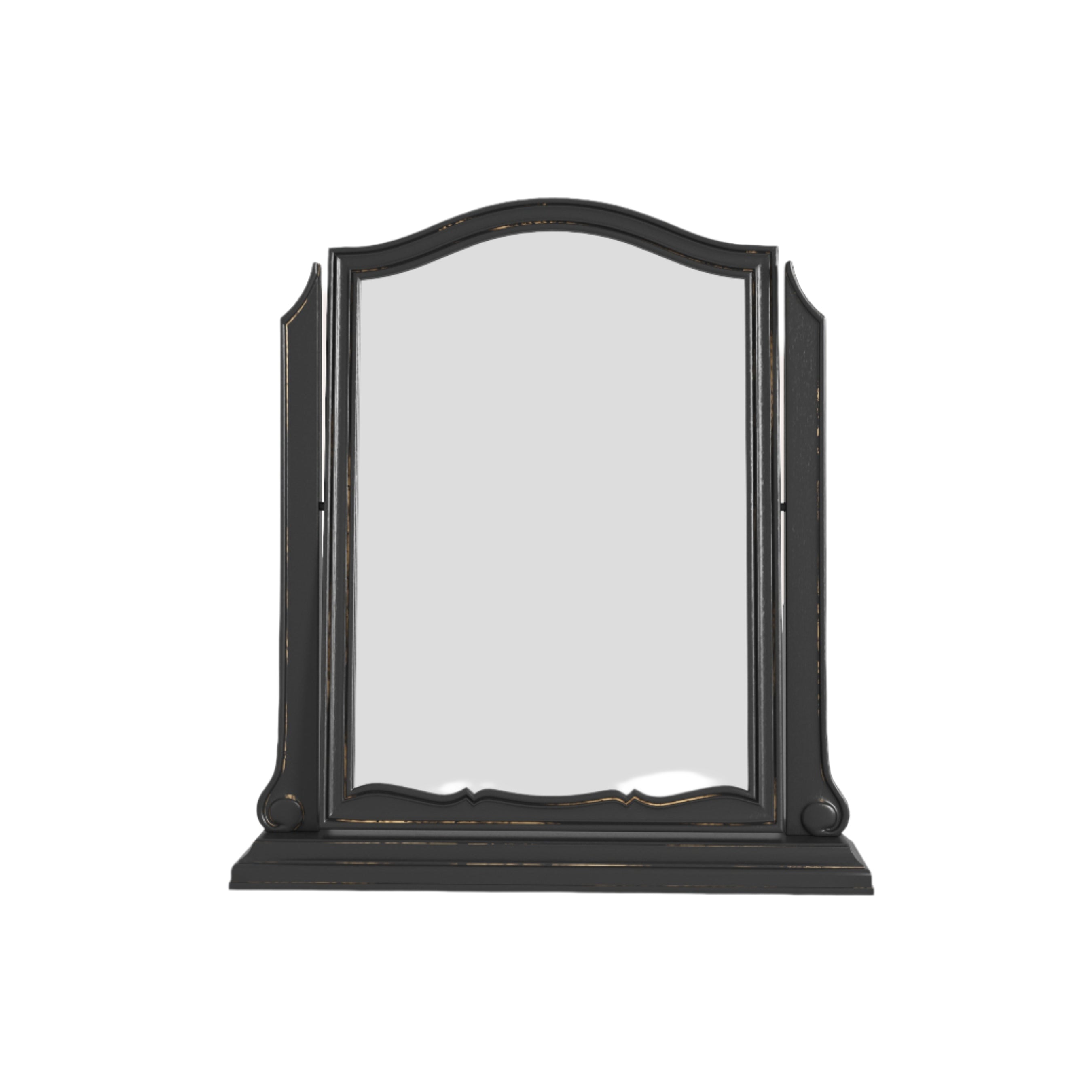 LAURA ASHLEY Montpellier Black Dressing Table Mirror in Solid Wood, 60 x 55 x 12 cm