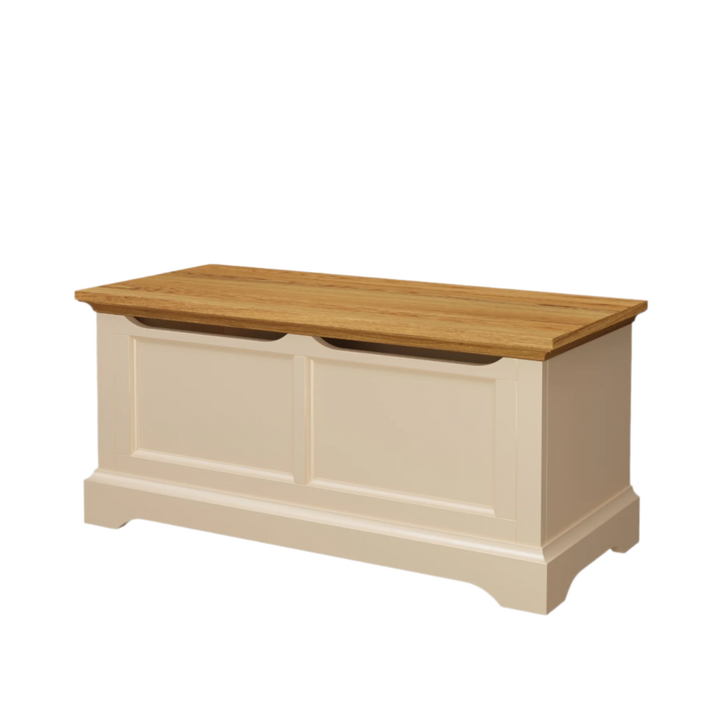 LAURA ASHLEY Oakham Solid Oak Blanket Box in Cream 7