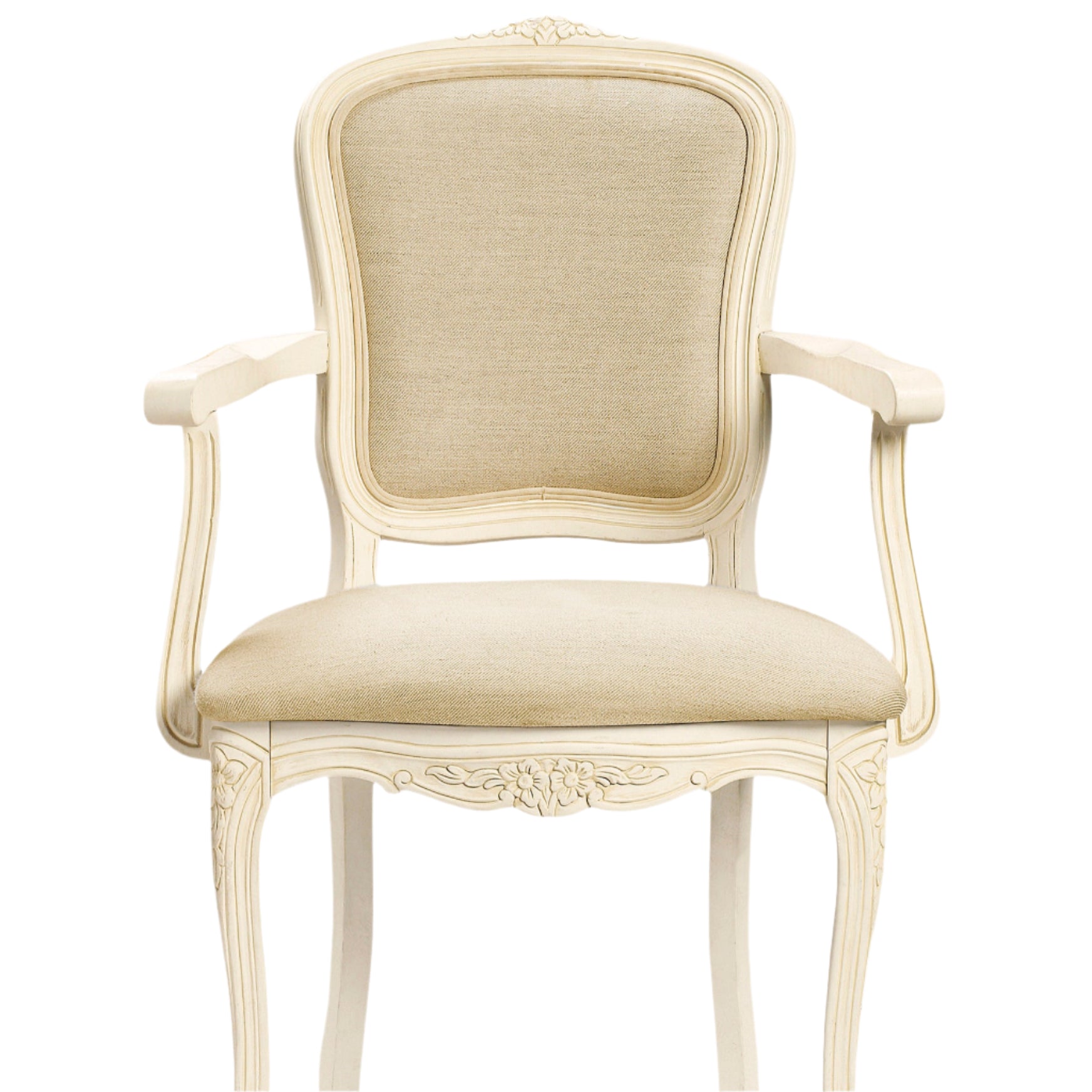 LAURA ASHLEY Provençale Carver Chair in Laura Ashley "Linen Plain" fabric, Ivory 1