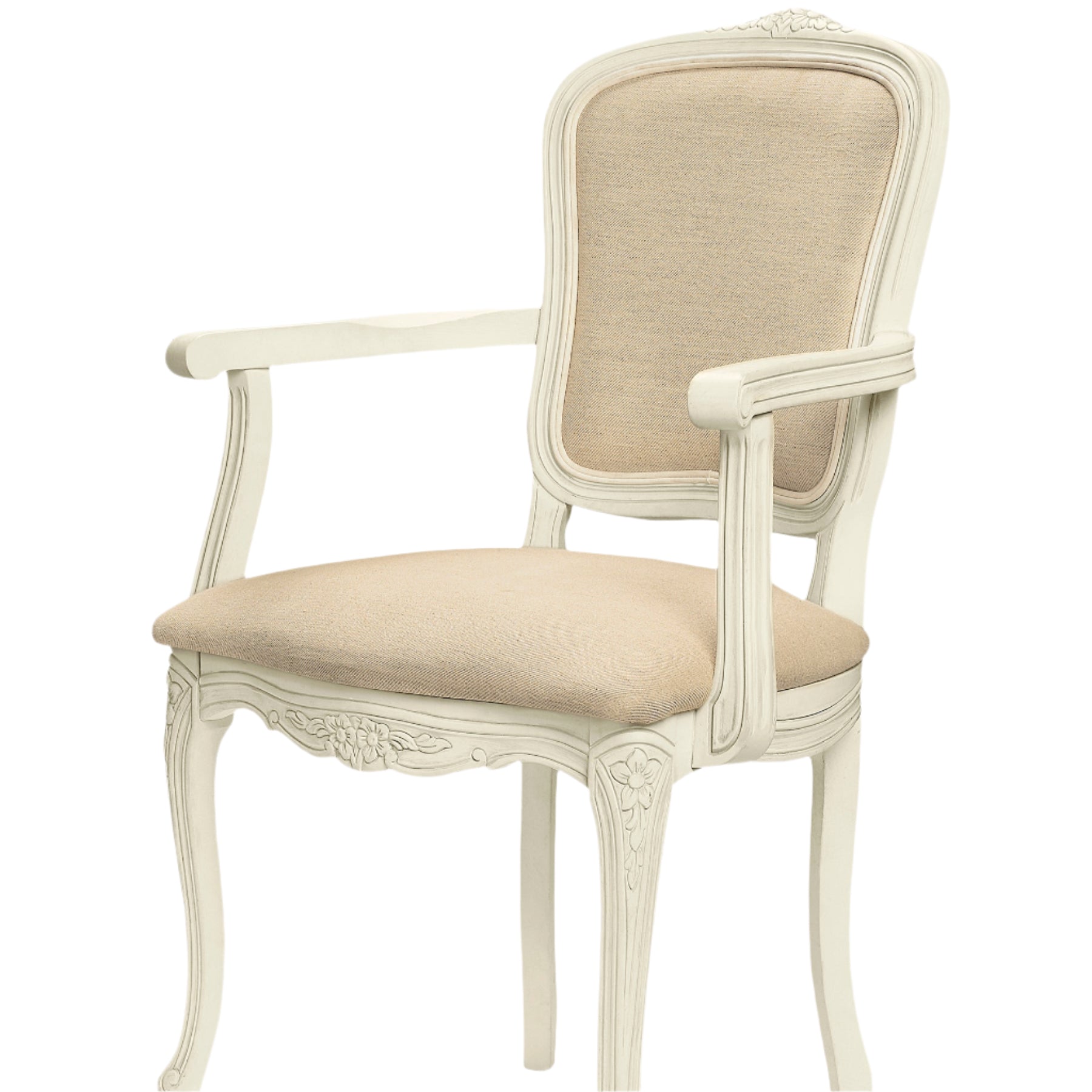 LAURA ASHLEY Provençale Carver Chair in Laura Ashley "Linen Plain" fabric, Ivory 3