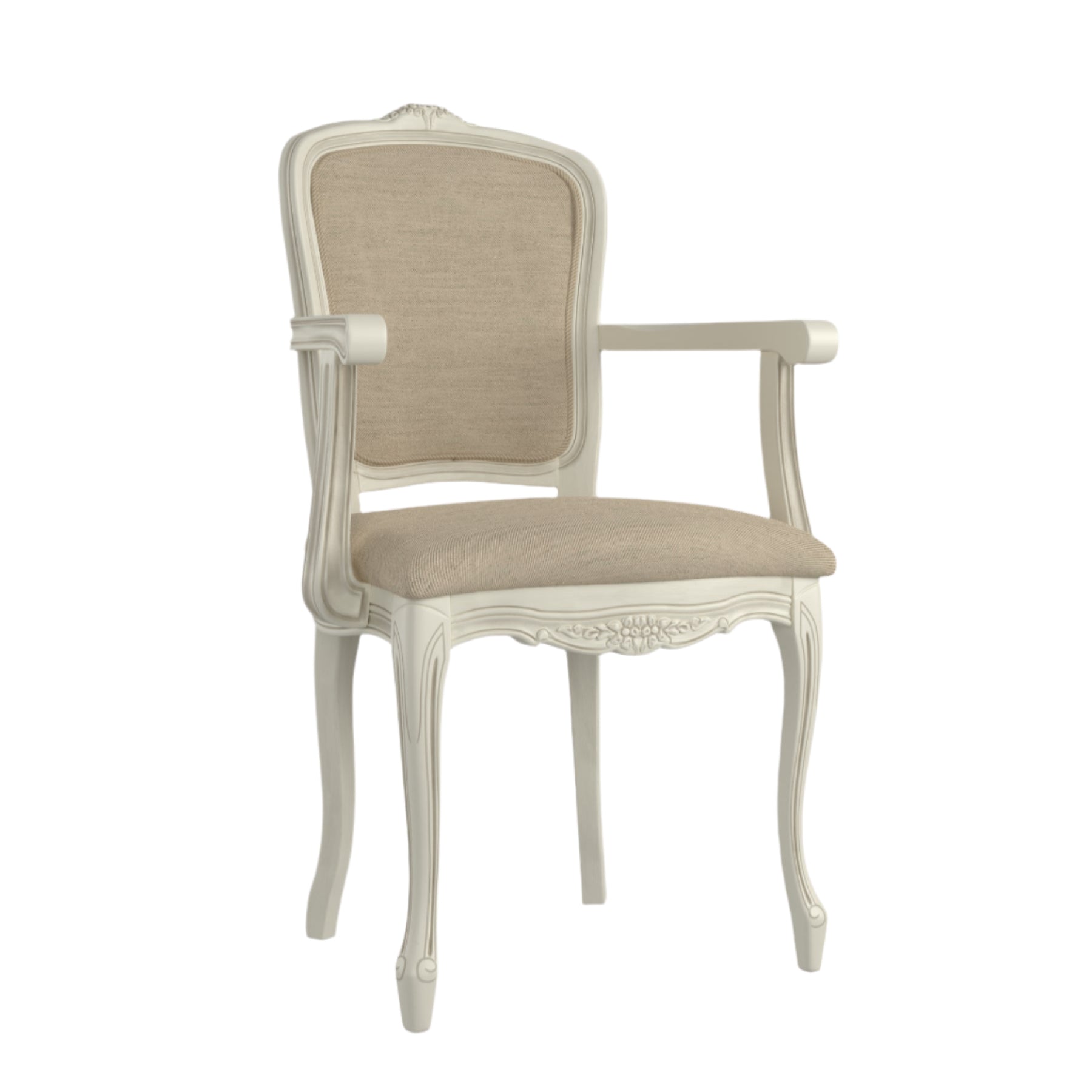 LAURA ASHLEY Provençale Carver Chair in Laura Ashley "Linen Plain" fabric, Ivory 4
