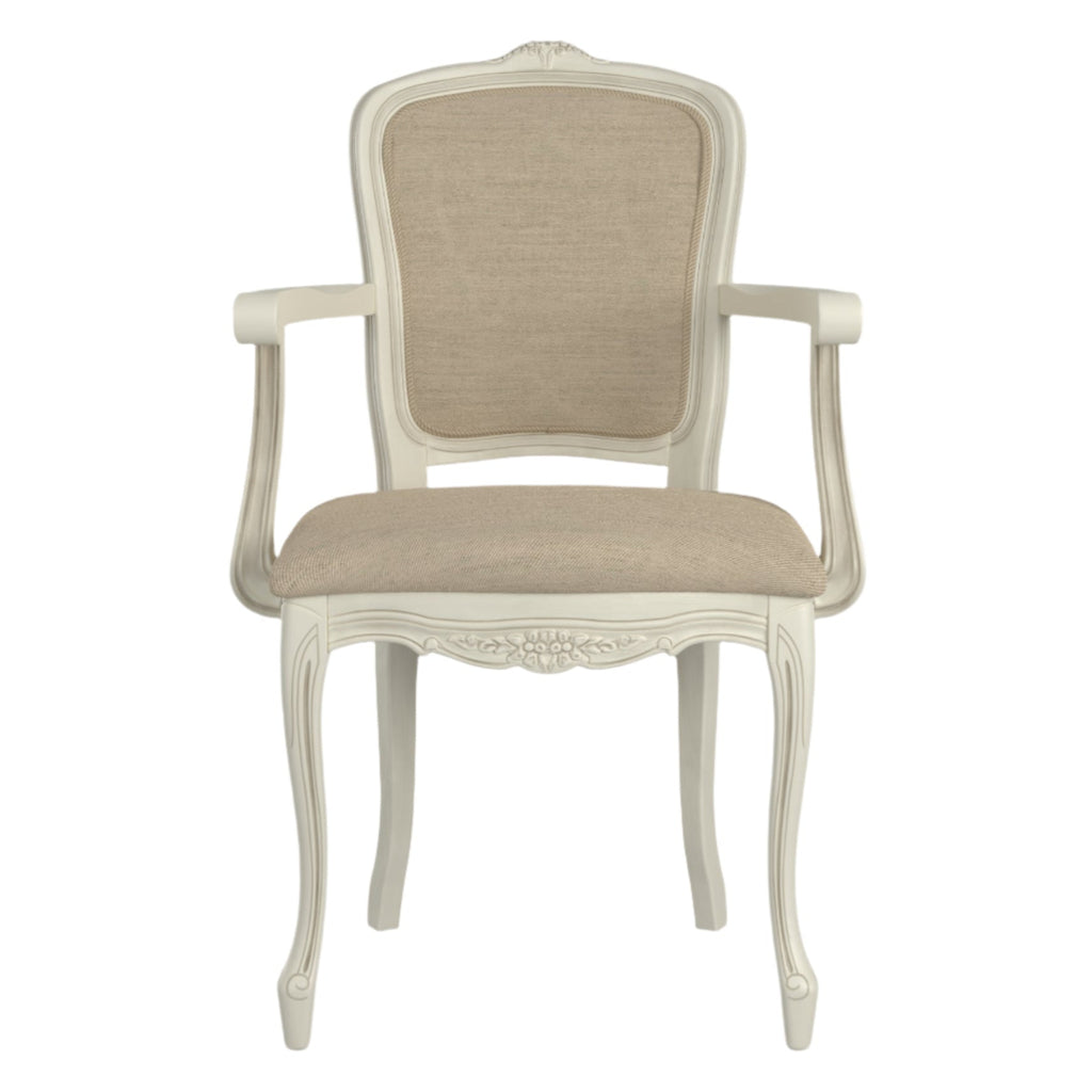 LAURA ASHLEY Provençale Carver Chair in Laura Ashley "Linen Plain" fabric, Ivory 5
