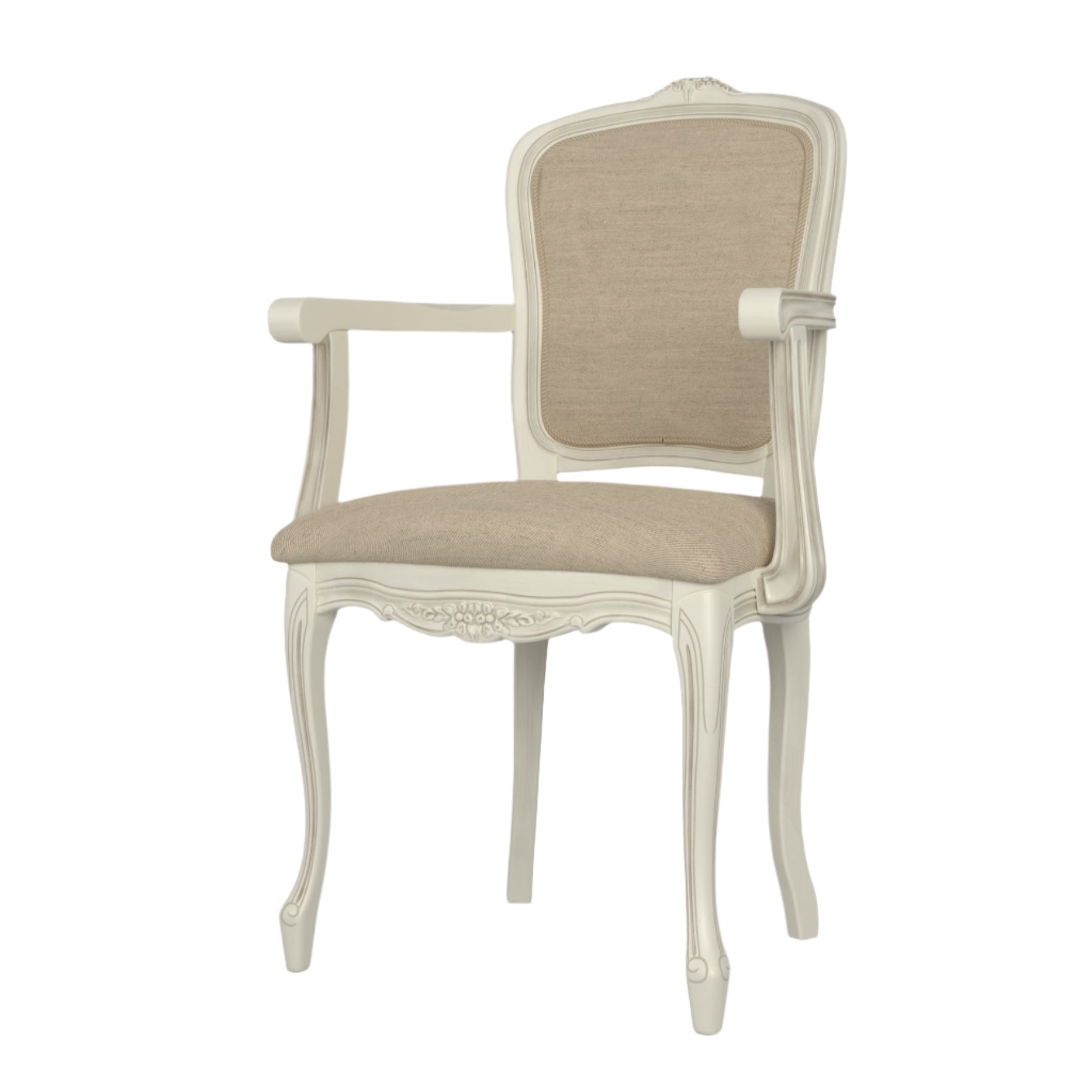 LAURA ASHLEY Provençale Carver Chair in Laura Ashley "Linen Plain" fabric, Ivory 6