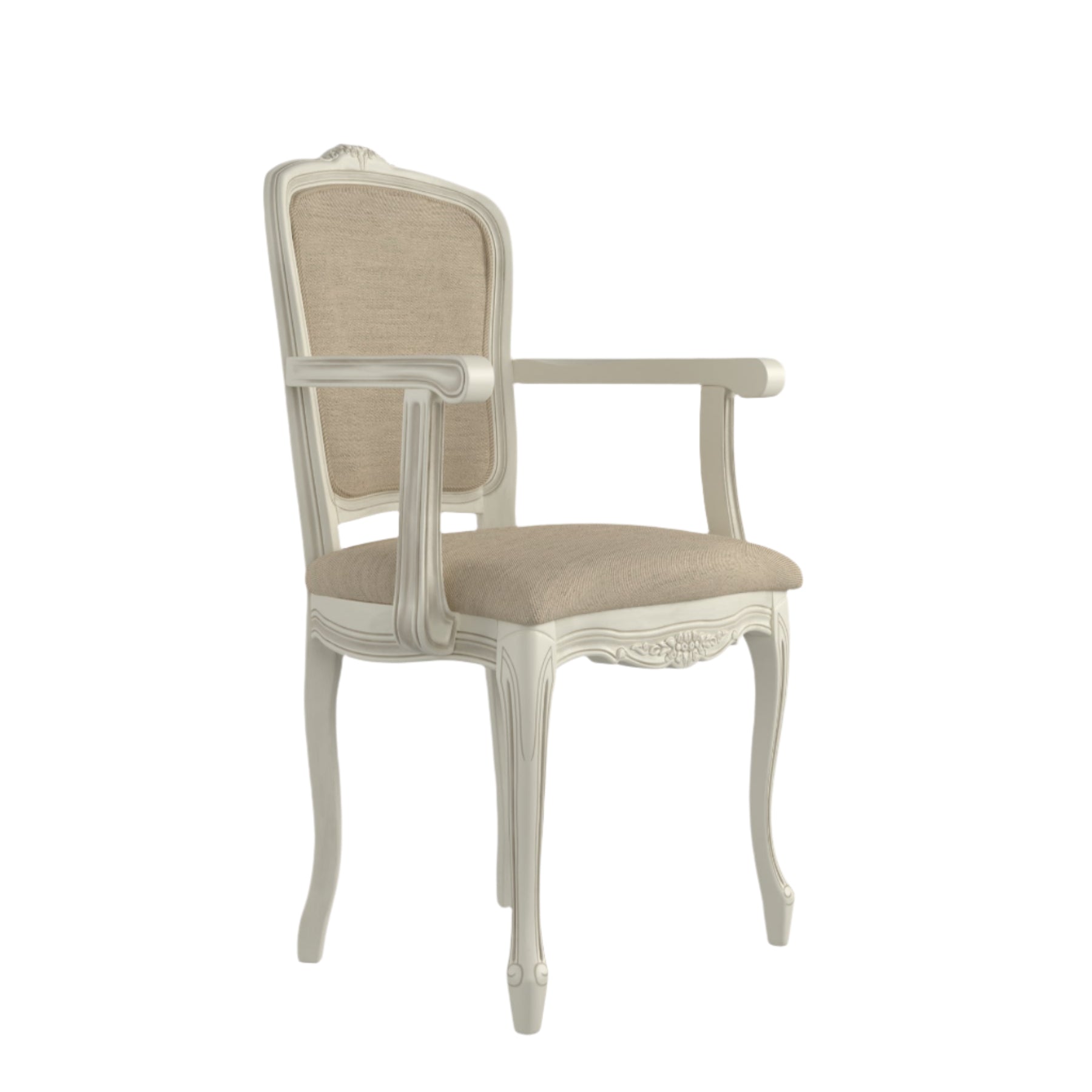 LAURA ASHLEY Provençale Carver Chair in Laura Ashley "Linen Plain" fabric, Ivory 7