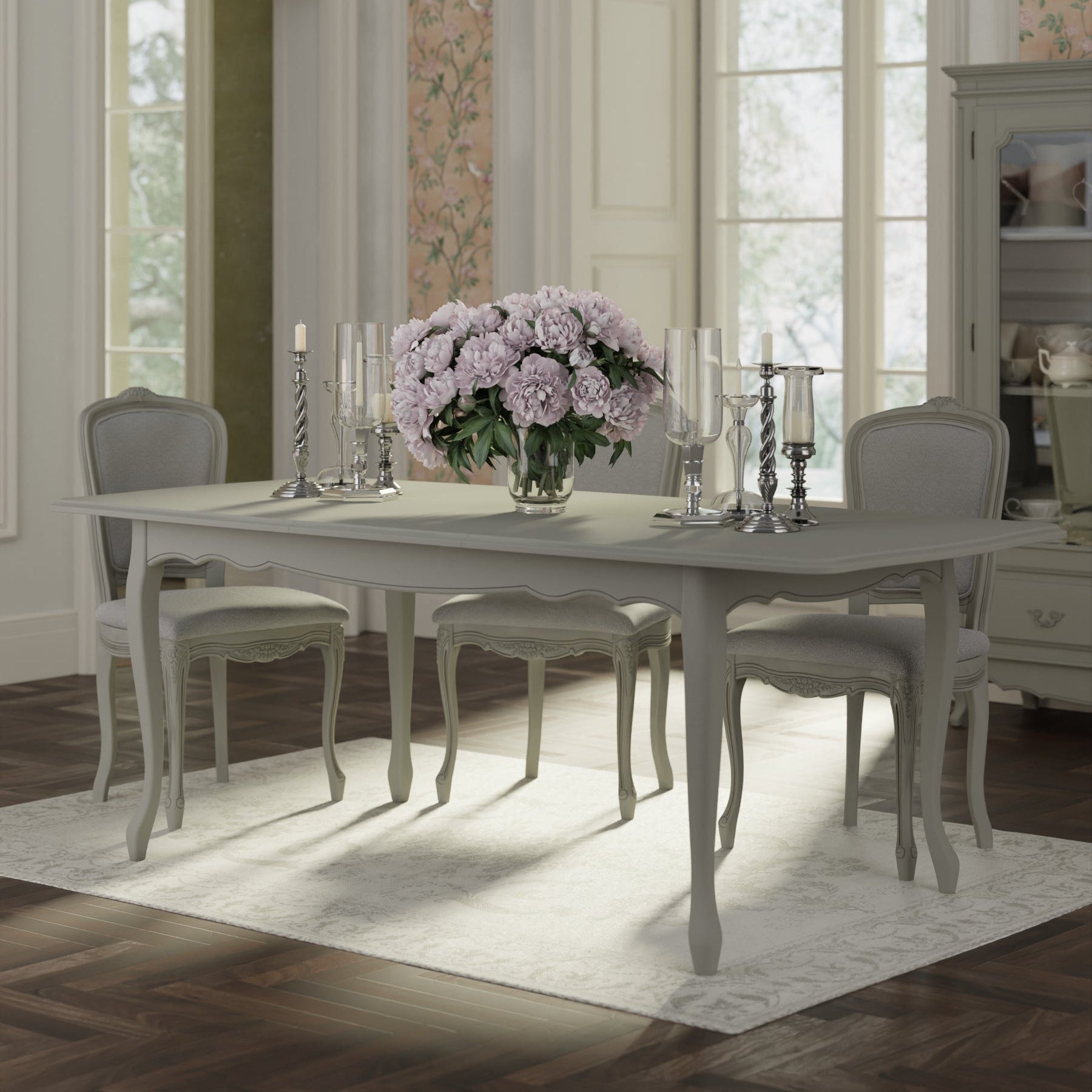 LAURA ASHLEY Provençale Extending Dining Table, Dove Grey 2