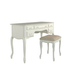 LAURA ASHLEY Provençale Ivory 5-Drawer Dressing Table & Stool Set in Solid Wood, 110 x 77 x 47 cm