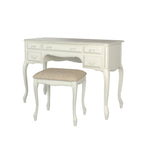 LAURA ASHLEY Provençale Ivory 5-Drawer Dressing Table & Stool Set in Solid Wood, 110 x 77 x 47 cm