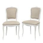 LAURA ASHLEY Provençale Pair of Dining Chairs in Laura Ashley "Linen Plain" Fabric, Dove Grey 1