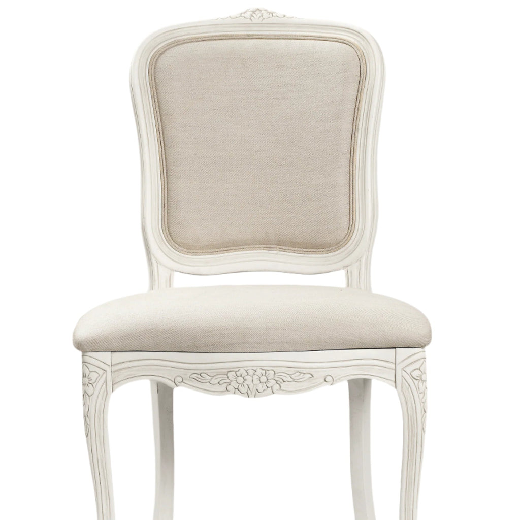 LAURA ASHLEY Provençale Pair of Dining Chairs in Laura Ashley "Linen Plain" Fabric, Dove Grey 3