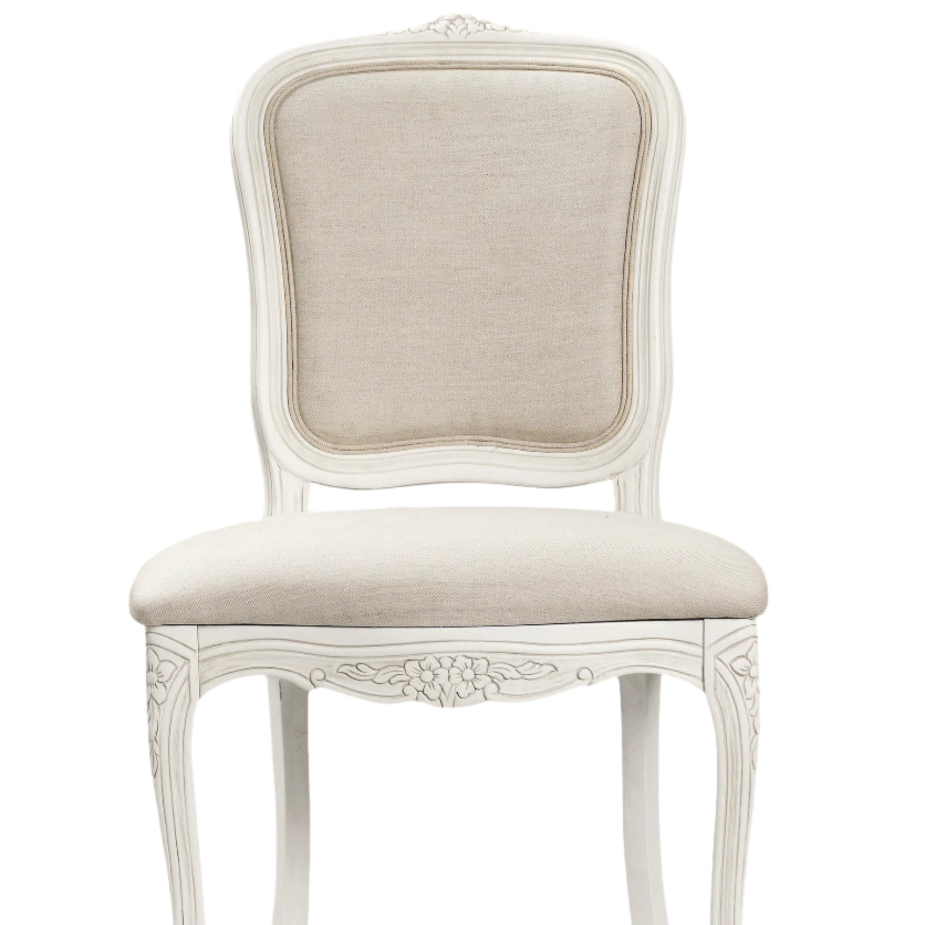 LAURA ASHLEY Provençale Pair of Dining Chairs in Laura Ashley "Linen Plain" Fabric, Dove Grey 3
