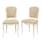 LAURA ASHLEY Provençale Pair of Dining Chairs in Laura Ashley "Linen Plain" Fabric, Ivory 1