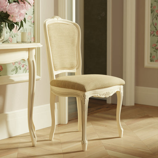 LAURA ASHLEY Provençale Pair of Dining Chairs in Laura Ashley "Linen Plain" Fabric, Ivory 2