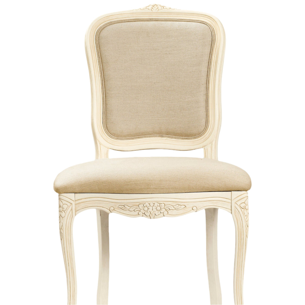 LAURA ASHLEY Provençale Pair of Dining Chairs in Laura Ashley "Linen Plain" Fabric, Ivory 3