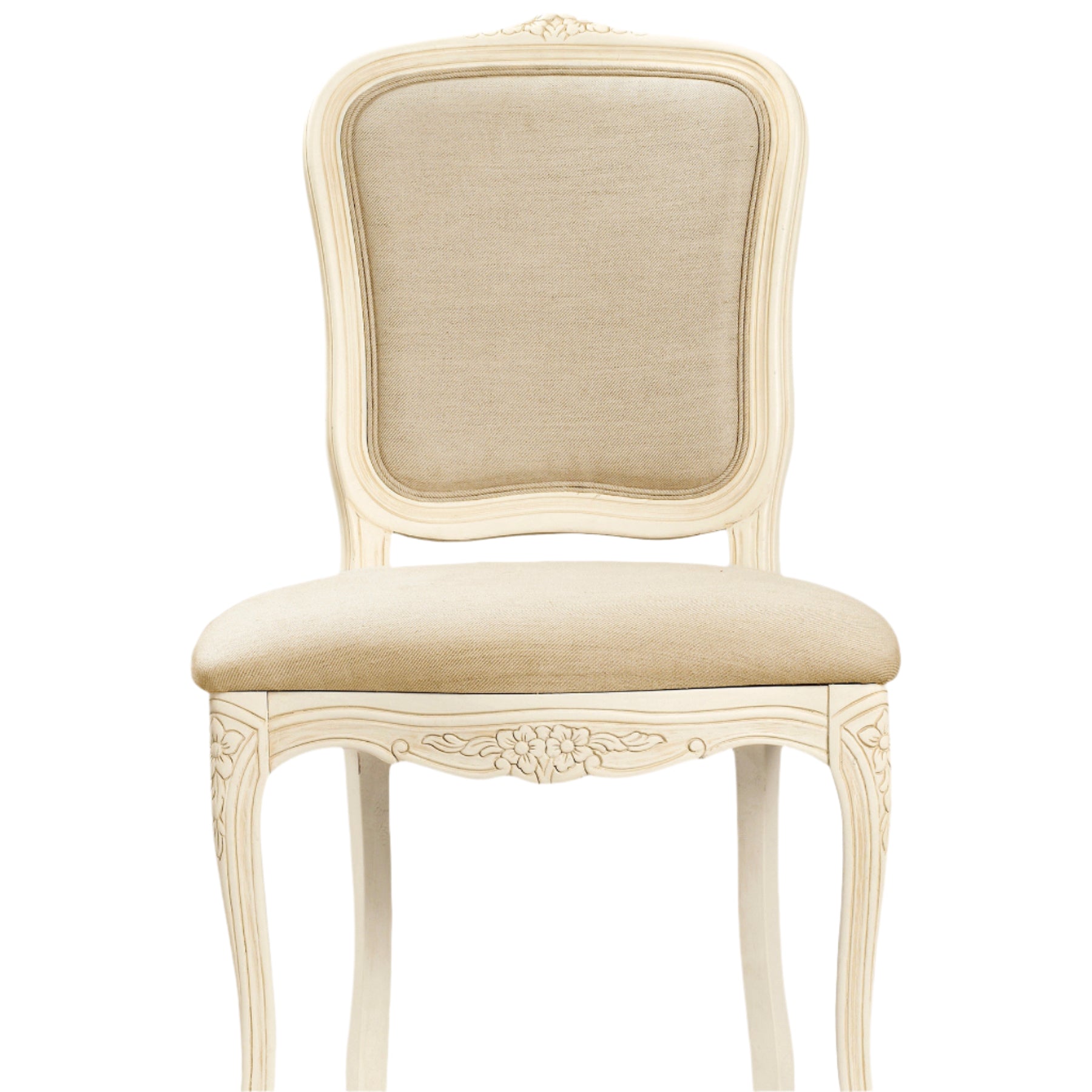 LAURA ASHLEY Provençale Pair of Dining Chairs in Laura Ashley "Linen Plain" Fabric, Ivory 3