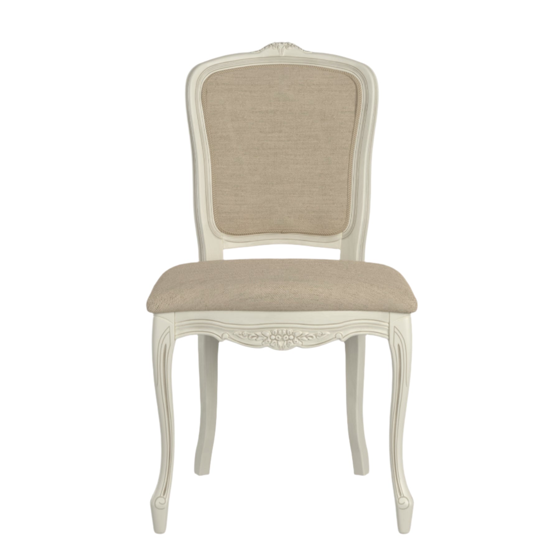LAURA ASHLEY Provençale Pair of Dining Chairs in Laura Ashley "Linen Plain" Fabric, Ivory 4